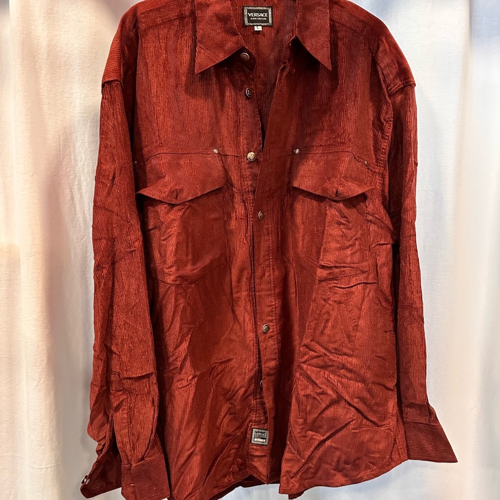Versace Jeans Couture Rich Red Corduroy Shirt